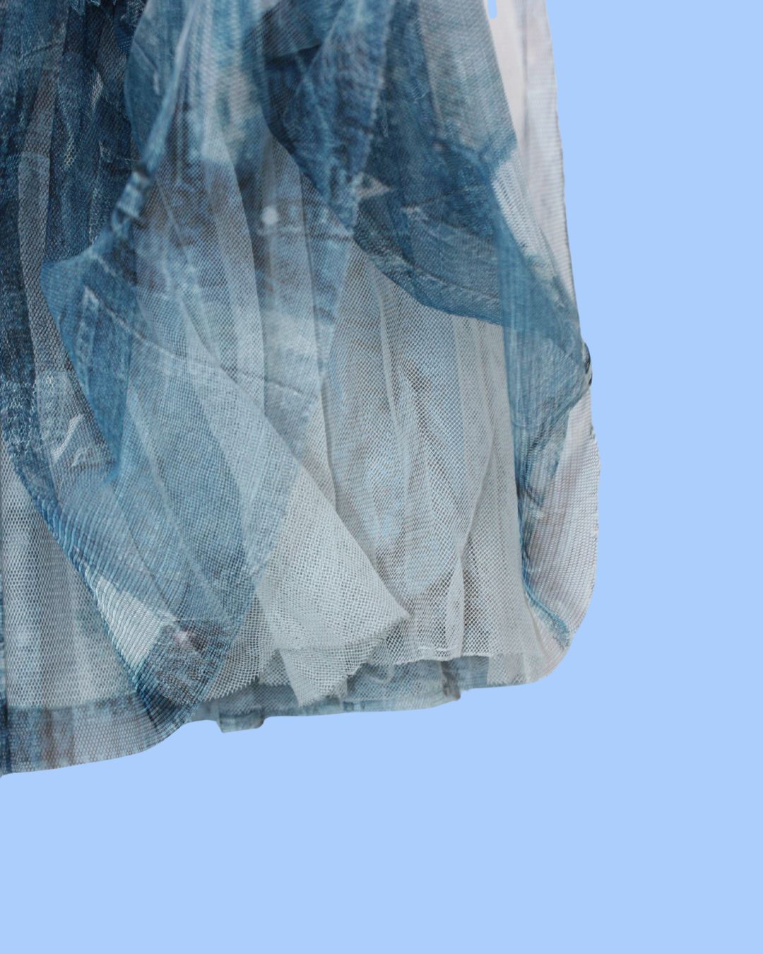 Jupe en tulle en trompe l'oeil de jean 8 ans