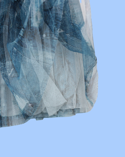 Jupe en tulle en trompe l'oeil de jean 8 ans