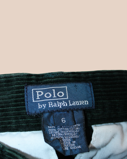 Pantalon en velours côtelé vert foncé 6 ans