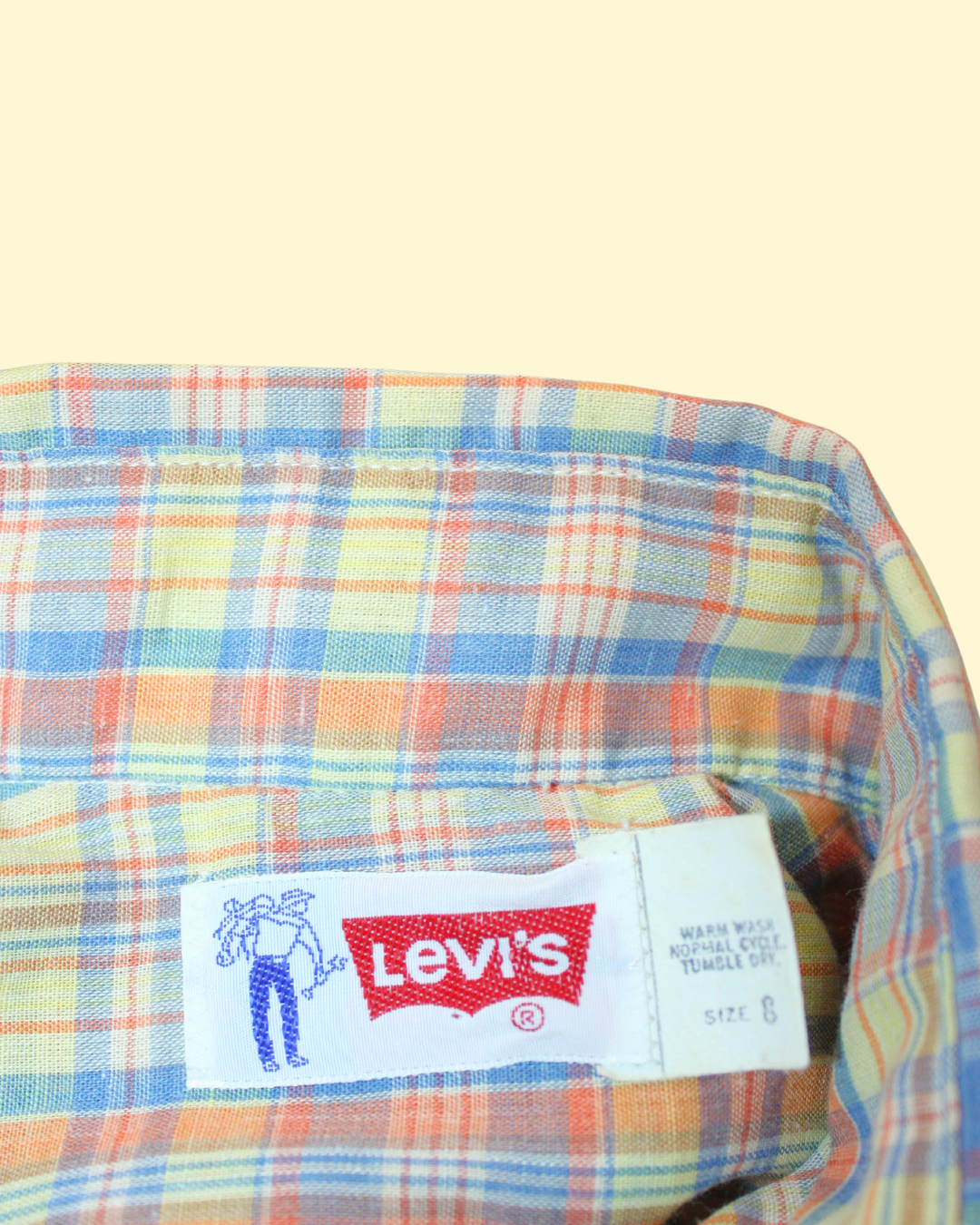 Chemise western vintage 70s à carreaux 8 ans