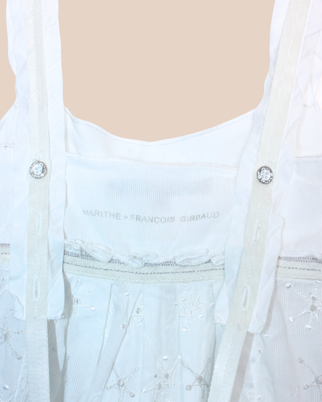 Robe vintage y2k blanche en dentelle anglaise 8 ans