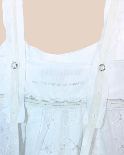 Robe vintage y2k blanche en dentelle anglaise 8 ans