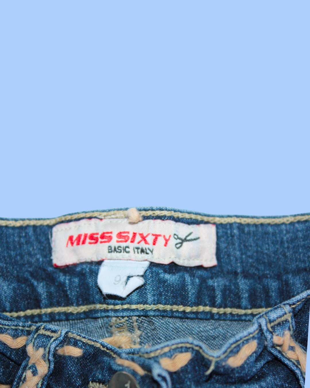 Jeans vintage style Y2K à surpiqures 2 ans