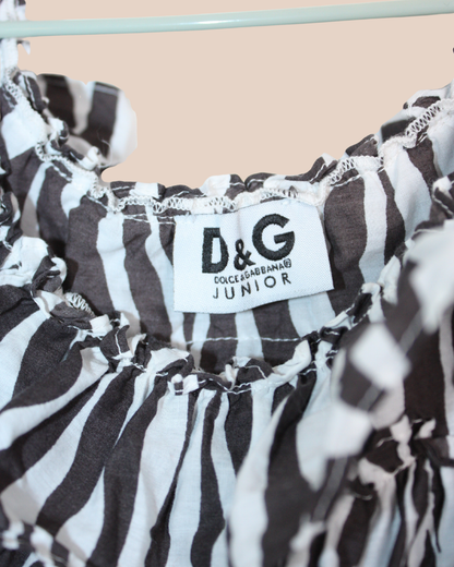 Top à volants et motif zèbre 4 ans