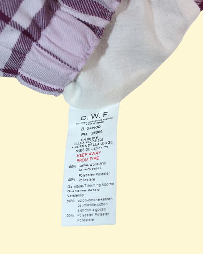 Pantalon en tartan de laine rose et mauve 6 mois