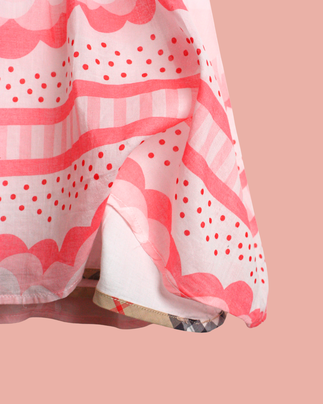 Robe en coton blanche et rose à col corolle 3 mois