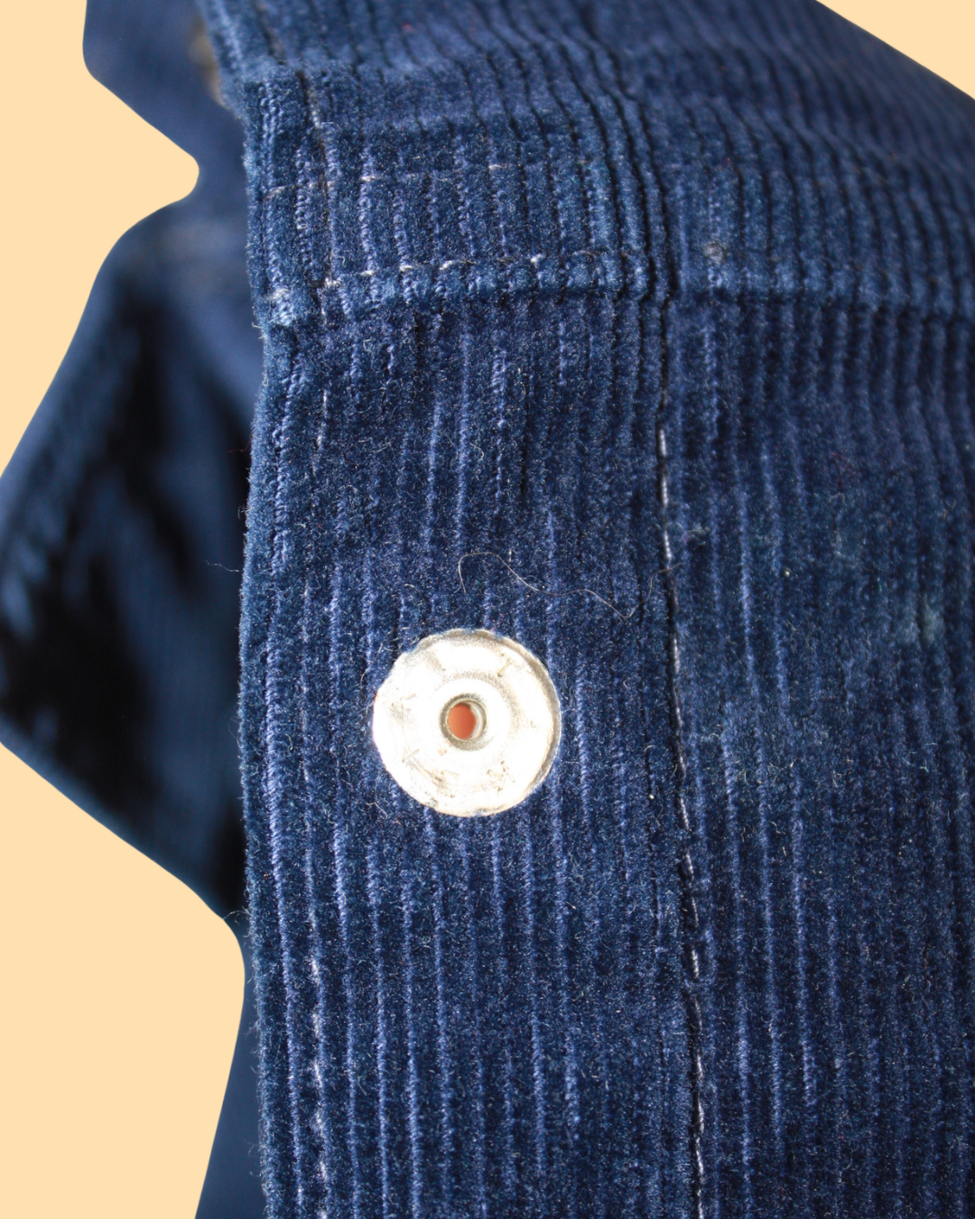 Veste en velours bleu nuit vintage 1970s big E taille 8 ans
