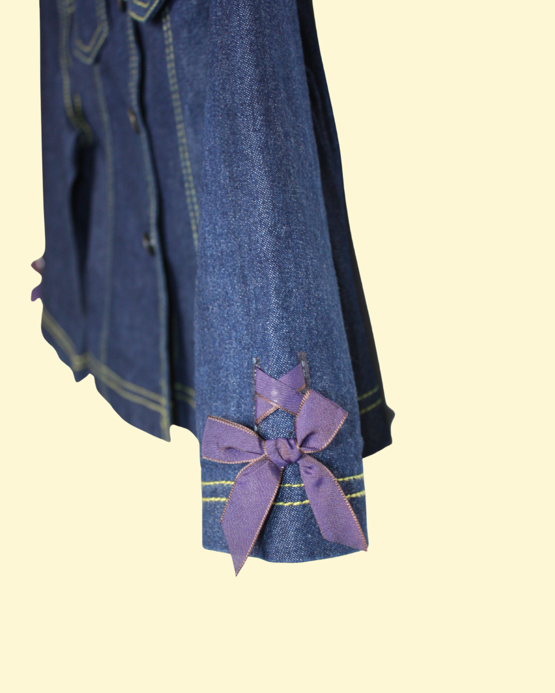 Veste vintage en denim et noeud de satin 6 ans