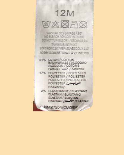 Robe en denim bleu à broderie coeur 12 mois