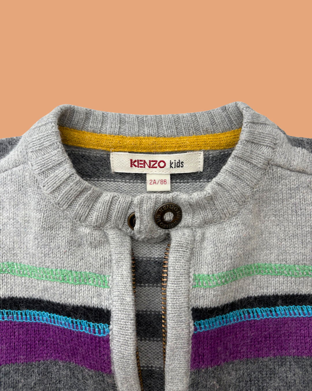 Gilet d'hiver à rayures multicolores 2 ans