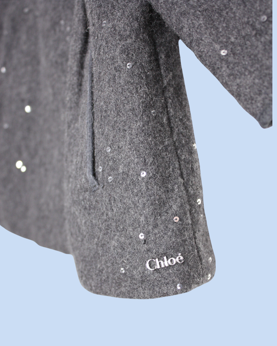 Manteau gris à sequins 9 mois