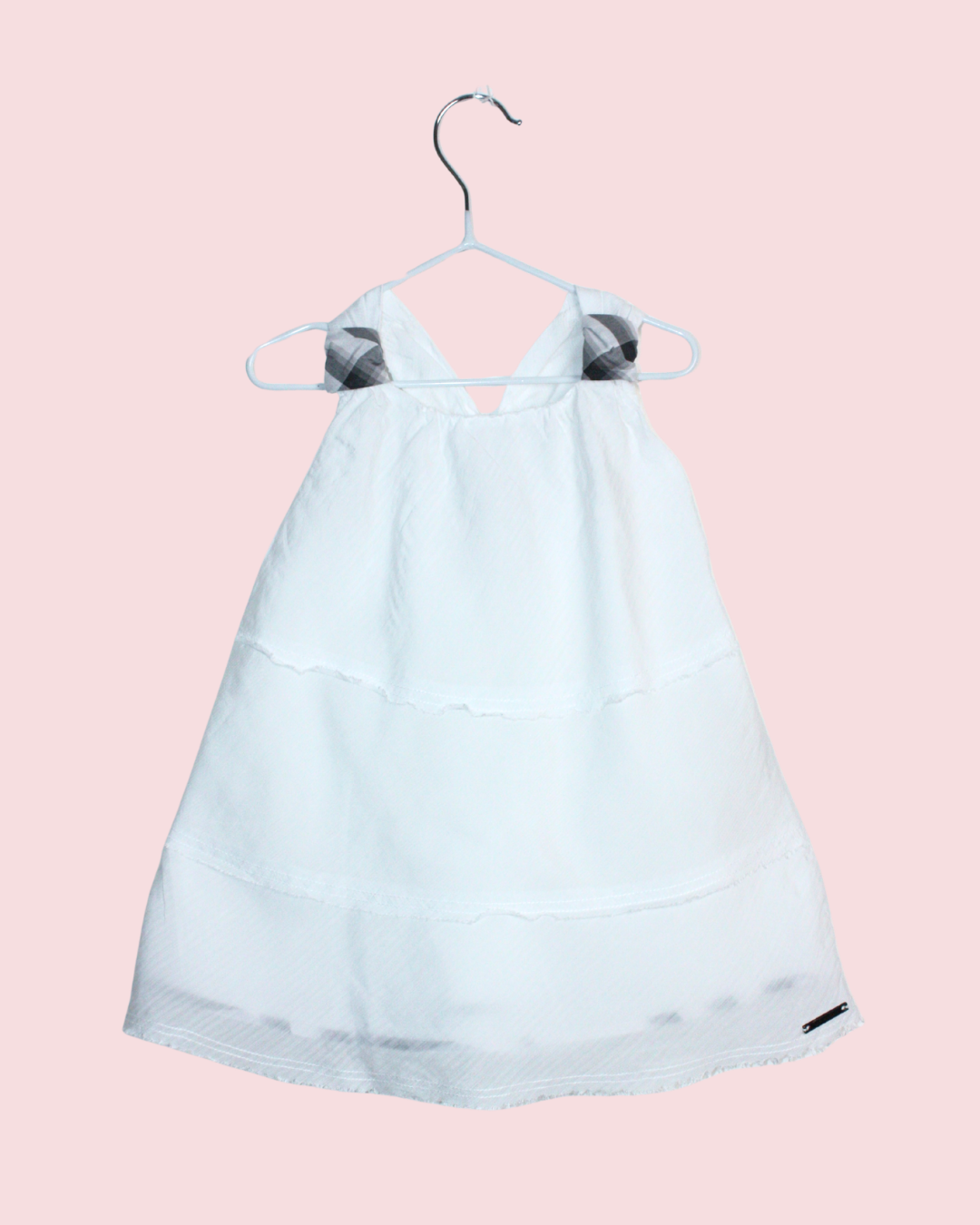 Robe blanche et grise légère à bords francs 6 mois