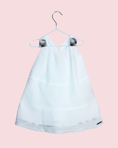 Robe blanche et grise légère à bords francs 6 mois