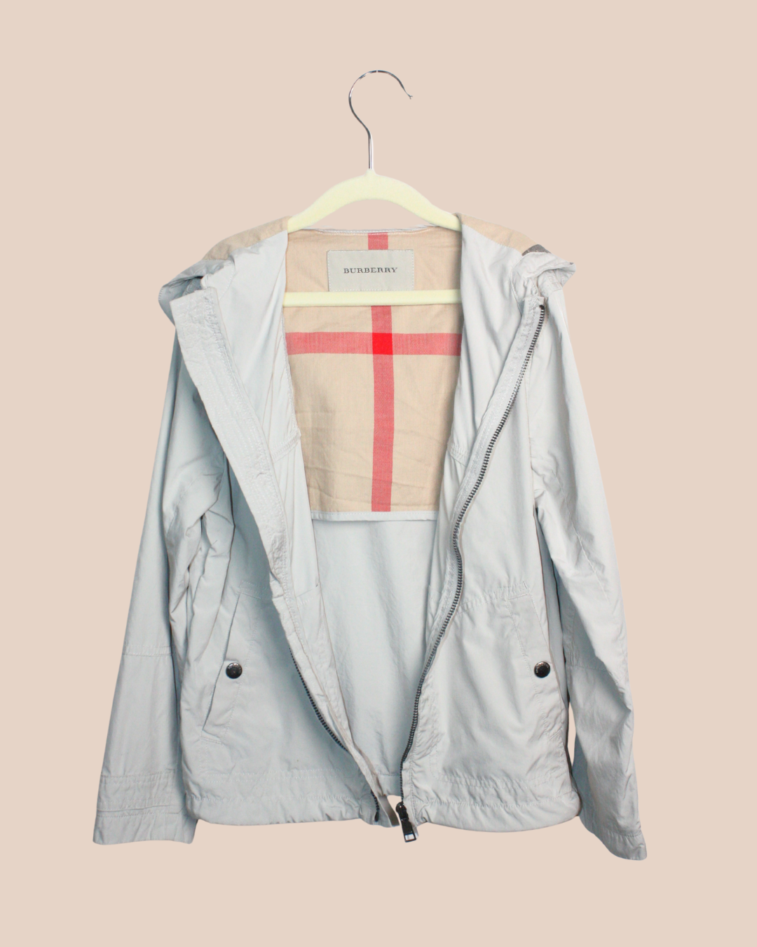 Blouson coupe-vent à capuche beige 8 ans