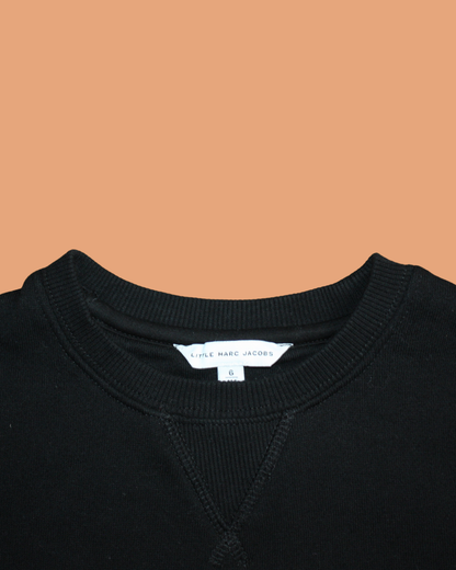 Sweatshirt noir brodé de perles 6 ans