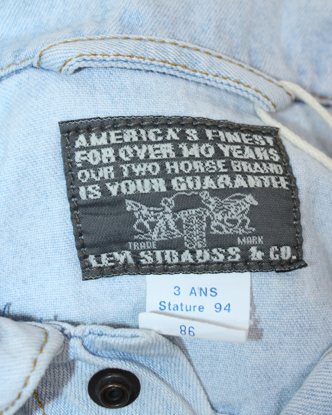 Veste en jean vintage 1990s white tab taille 3 ans