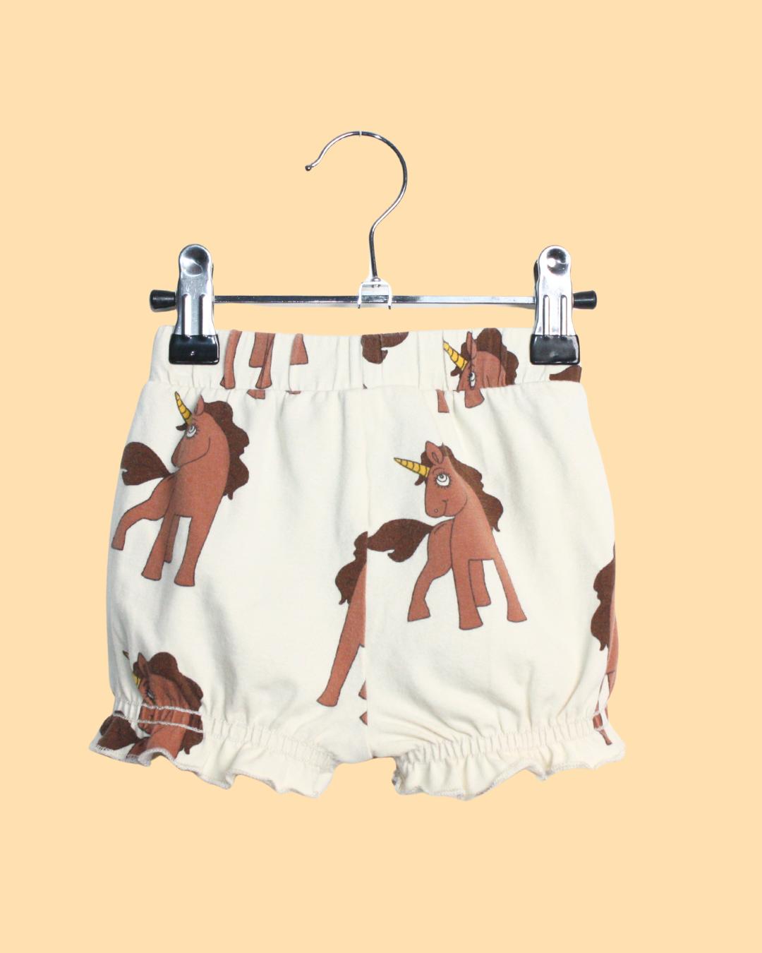 Ensemble en coton beige à motif licornes 6 mois