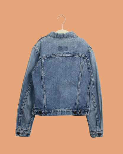 Veste en jean vintage 1970s orange tab 14 ans