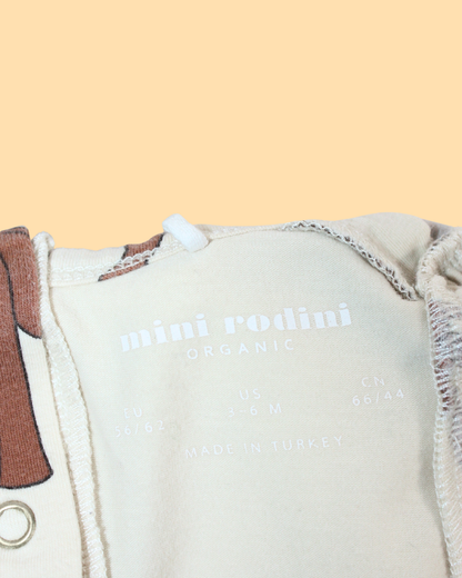 Ensemble en coton beige à motif licornes 6 mois