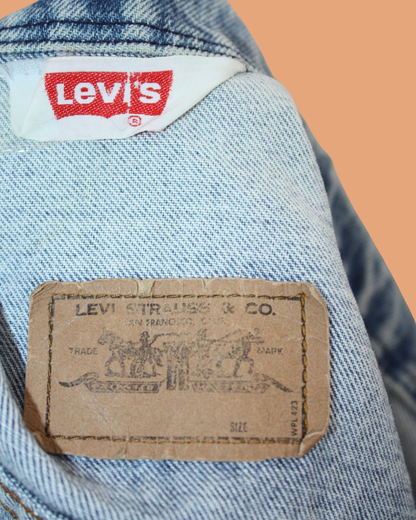 Veste en jean vintage 1970s orange tab 14 ans
