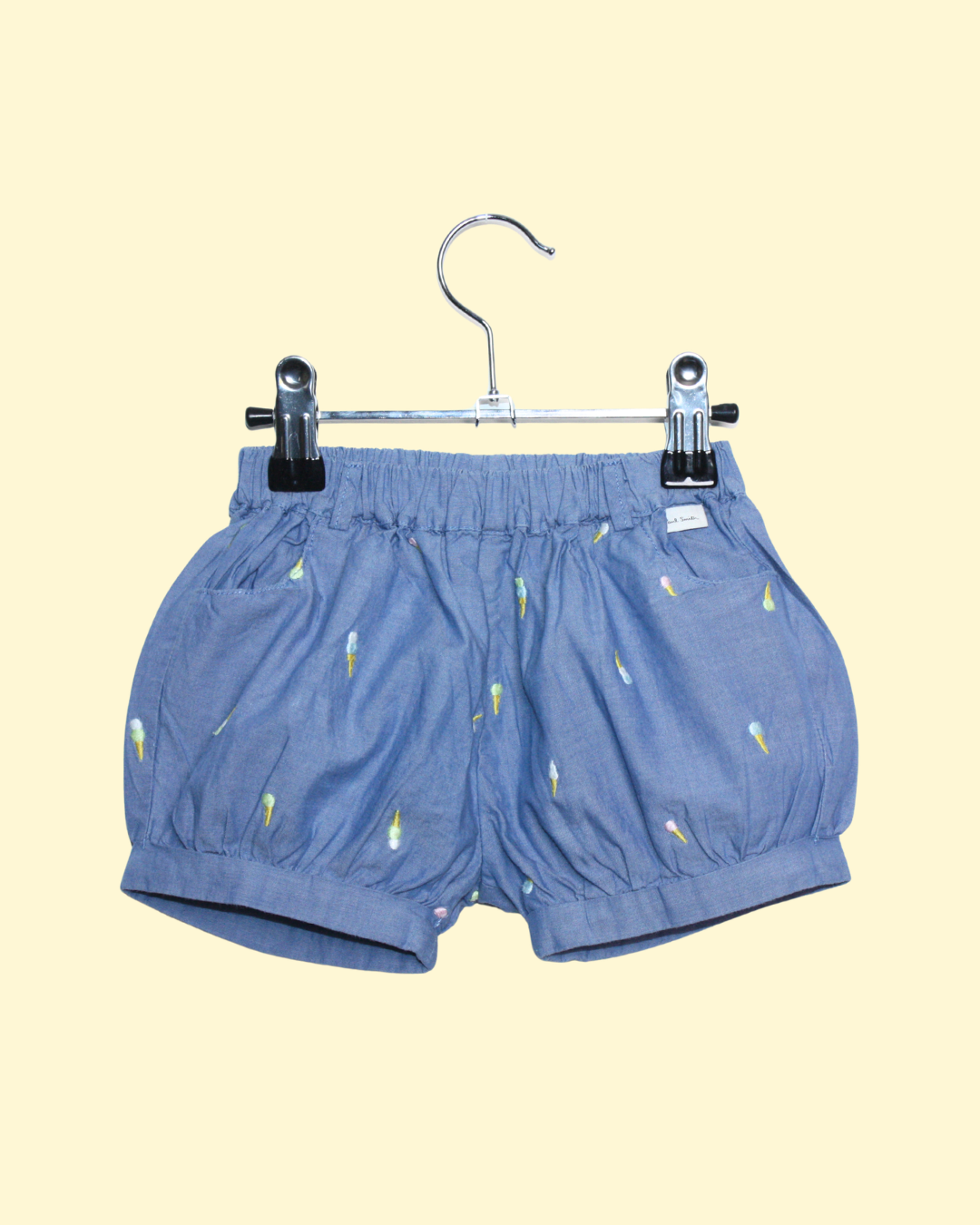 Short bleu brodé icecream 12 mois