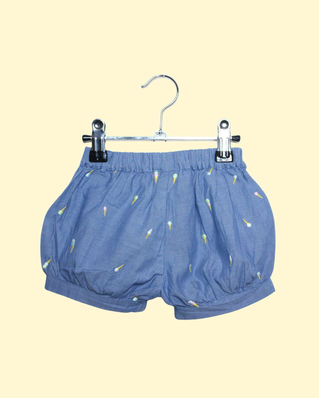 Short bleu brodé icecream 12 mois