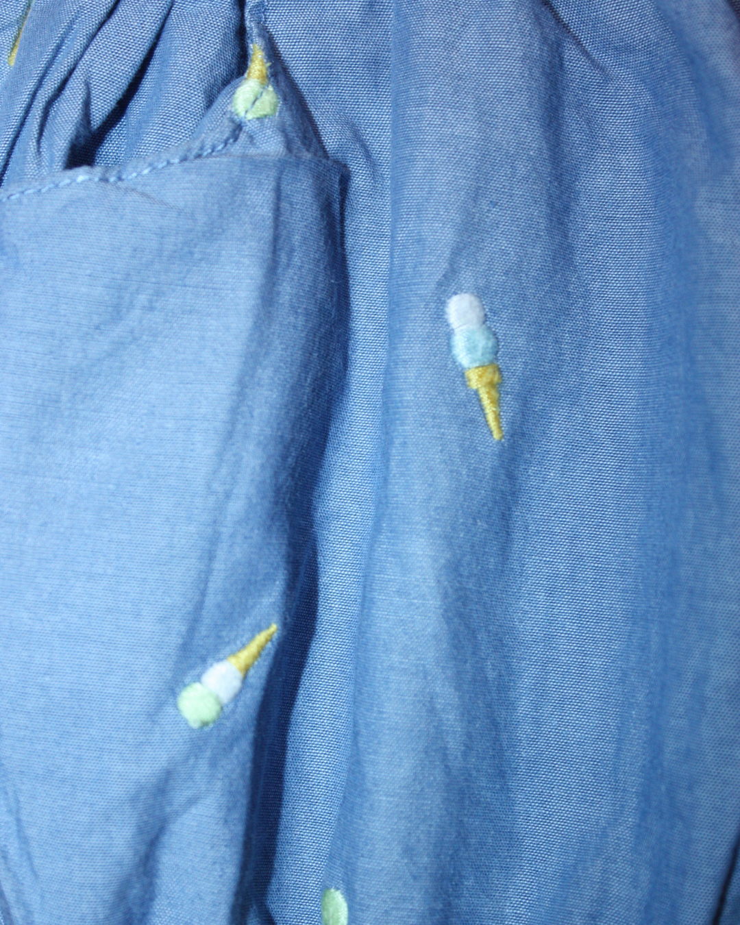 Short bleu brodé icecream 12 mois
