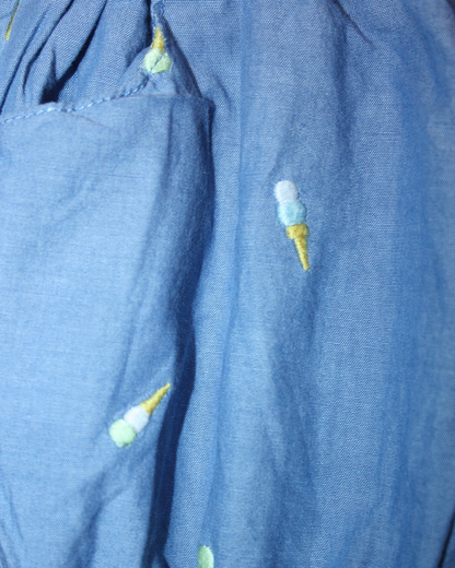 Short bleu brodé icecream 12 mois