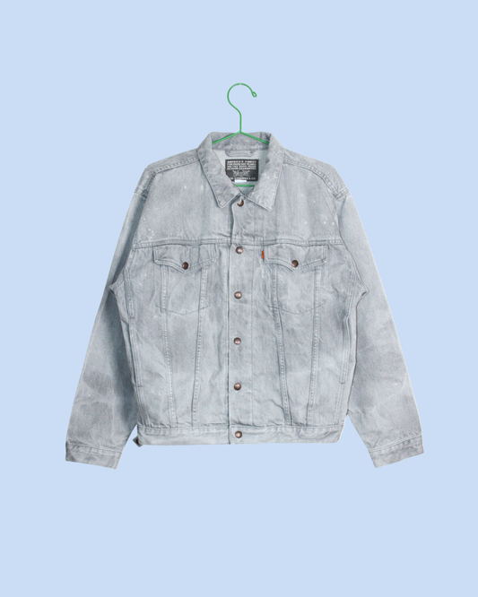 Veste denim grise vintage 1990s orange tab 12 ans
