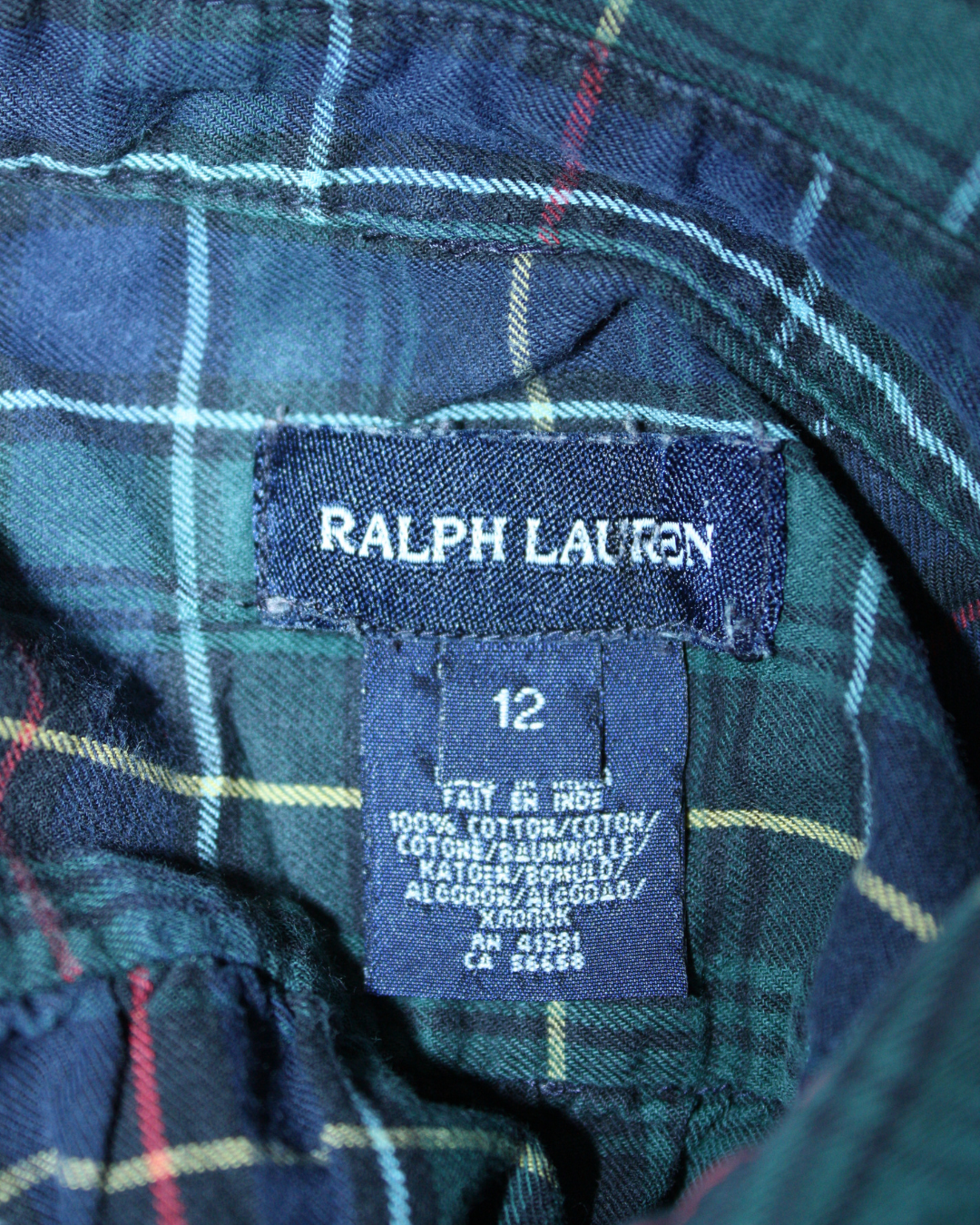 Robe chemise à carreaux 12 ans