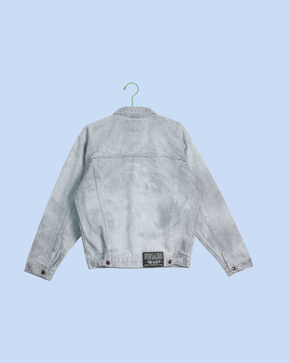 Veste denim grise vintage 1990s orange tab 12 ans
