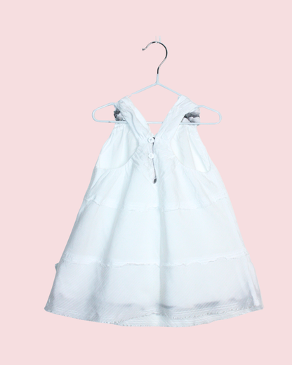 Robe blanche et grise légère à bords francs 6 mois