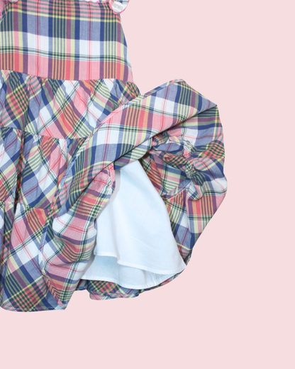 Robe rose à carreaux 2 ans