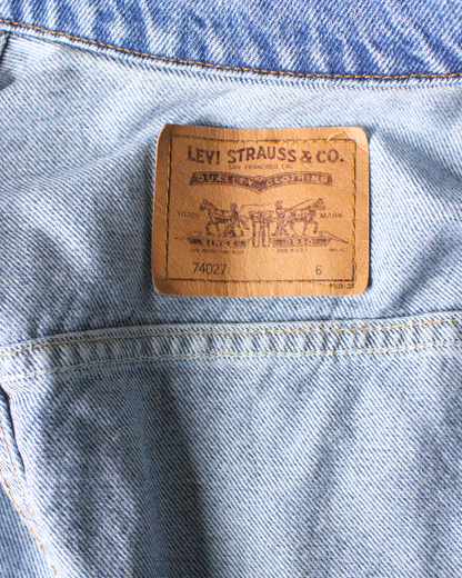 Veste en jean rare vintage 90s orange tab Made in USA 6 ans