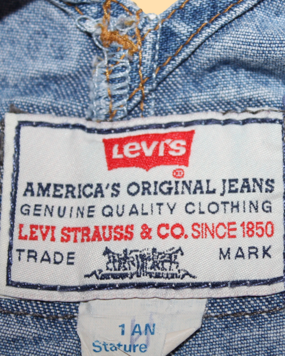 Salopette vintage en denim clair 70s rare 12 mois