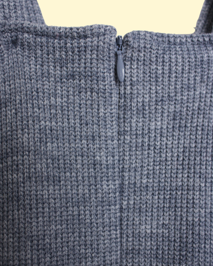 Robe en laine grise brodée de fleurs 3 ans