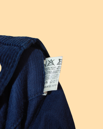 Veste en velours bleu nuit vintage 1970s big E taille 8 ans