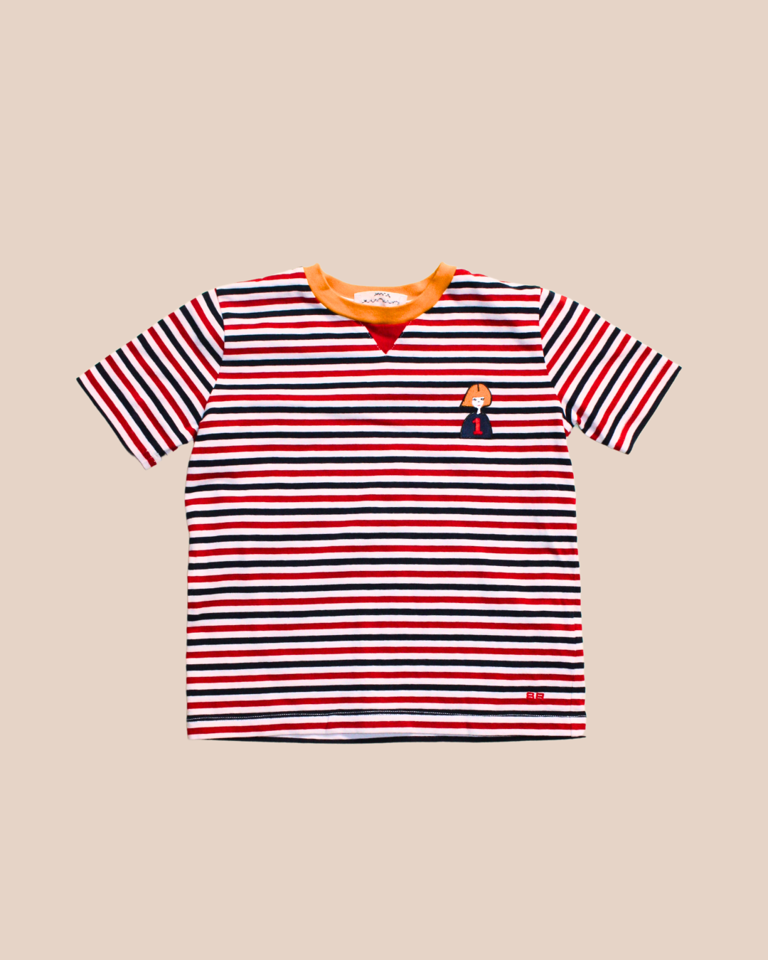 T-shirt rayé en coton avec broderie Sonia 6 ans