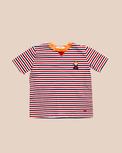 T-shirt rayé en coton avec broderie Sonia 6 ans