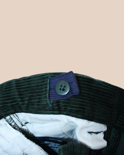 Pantalon en velours côtelé vert foncé 6 ans