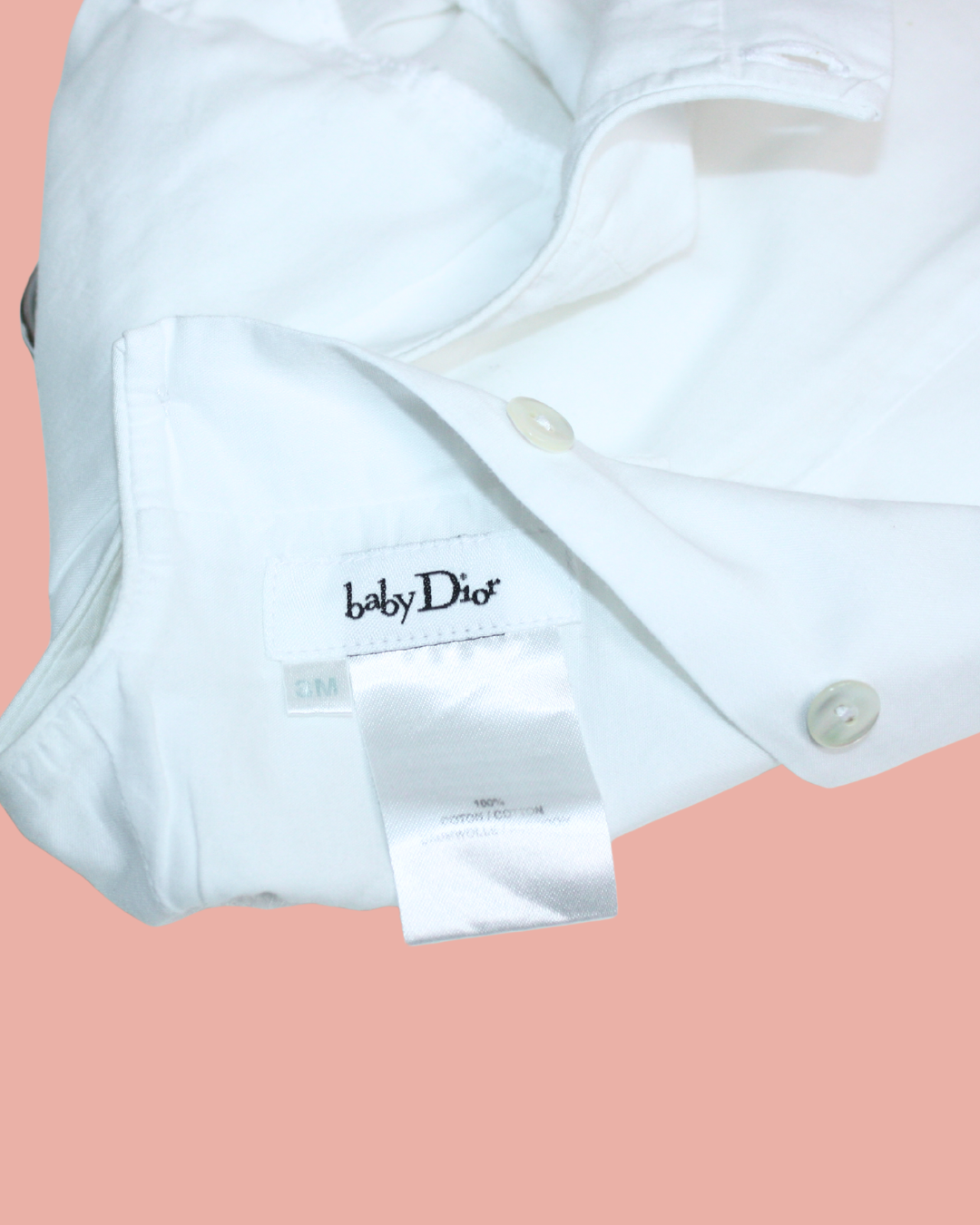 Blouse en voile de coton blanc à fleur et noeud 3 mois