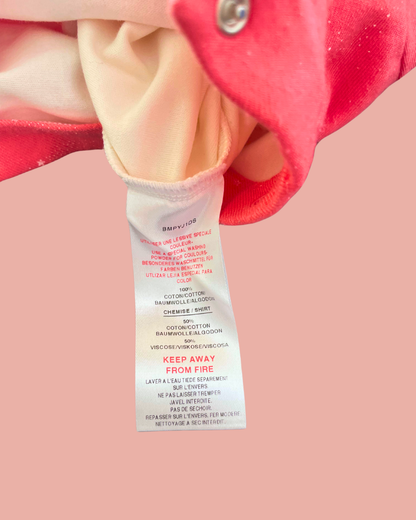 Grenouillère rose et banche en coton 1 mois