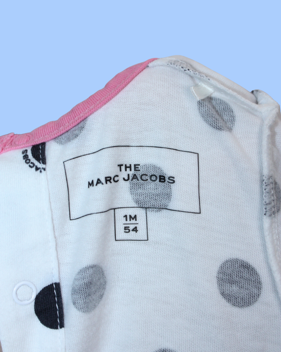 Grenouillère à pois et lapin brodé 1 mois