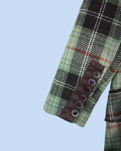 Manteau vintage en laine à carreaux 8 ans