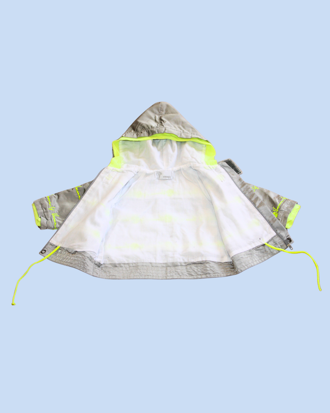 Veste à capuche fluo et argent 3 mois