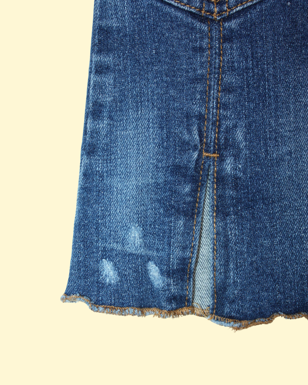 Jupe en jean vintage Y2K avec détails en cuir 6 ans