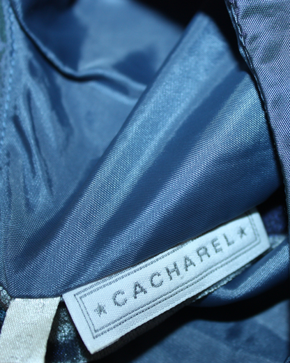 Robe bleue vintage en tulle et velours 2 ans