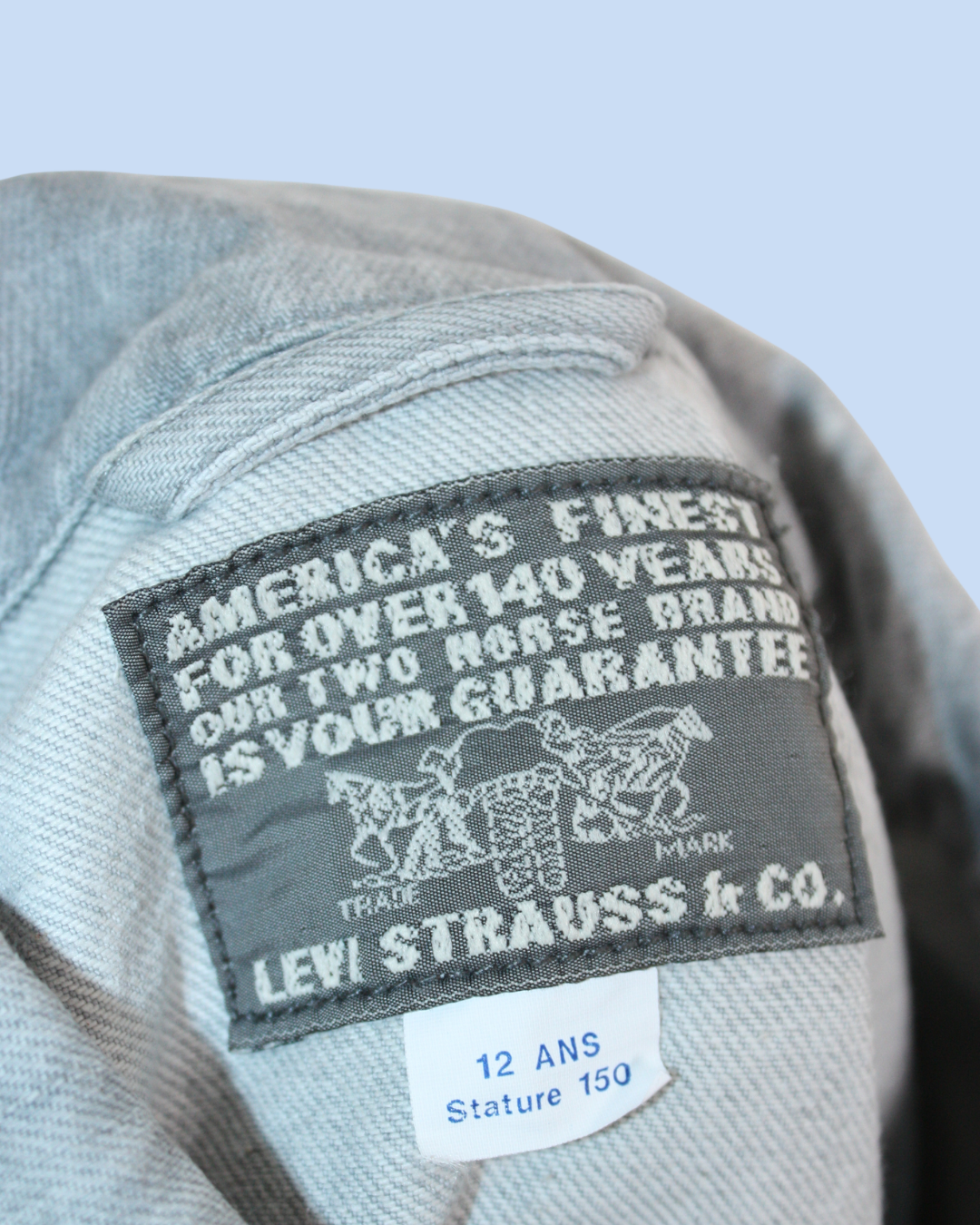Veste denim grise vintage 1990s orange tab 12 ans