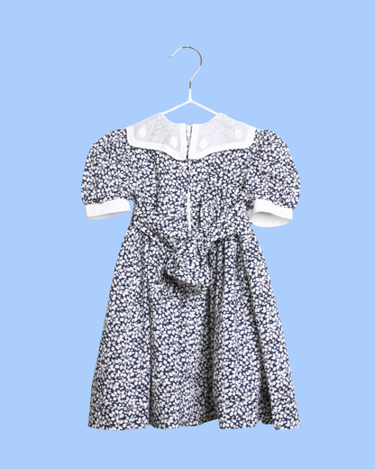 Robe vintage à fleurs et col brodé 6 mois