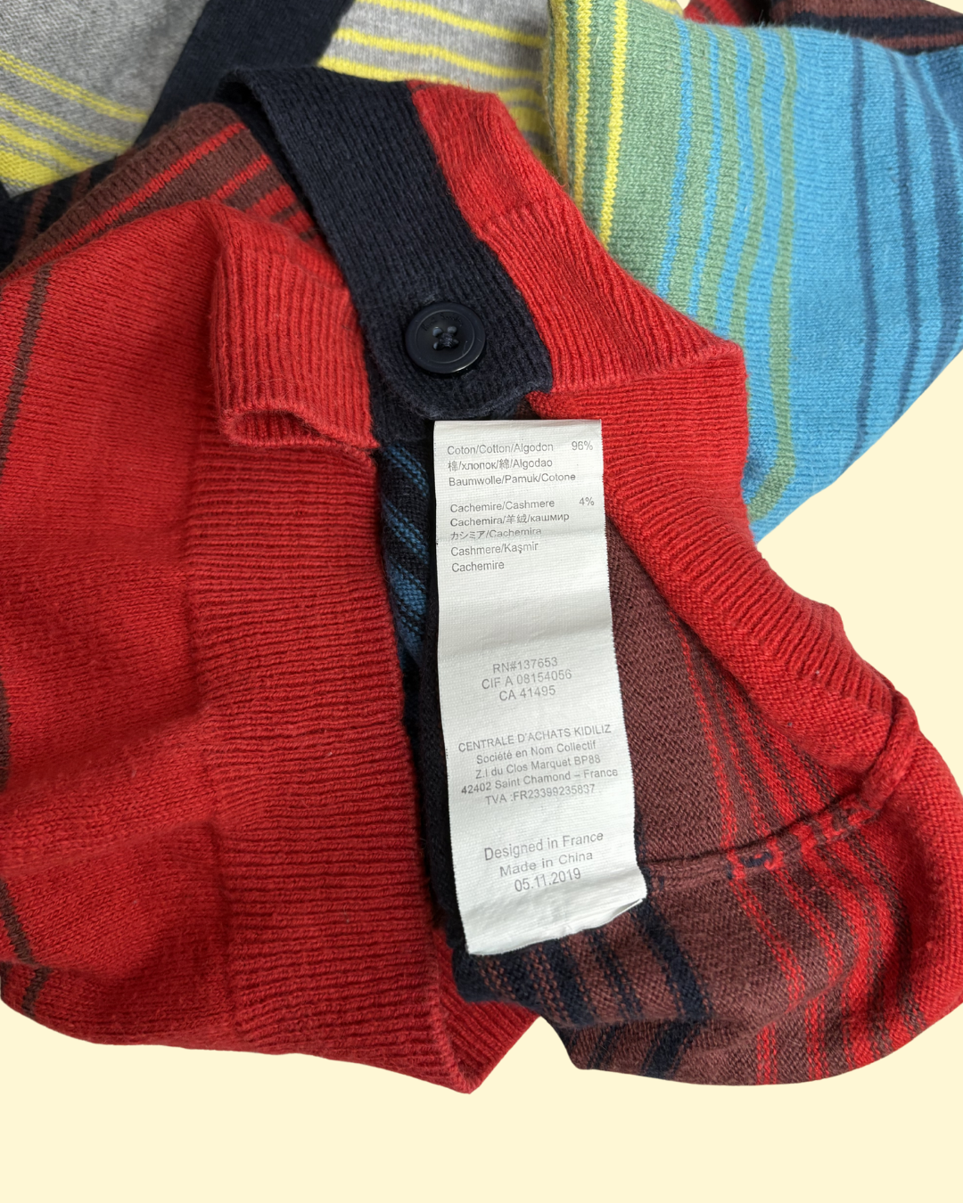 Gilet à rayures 5 ans